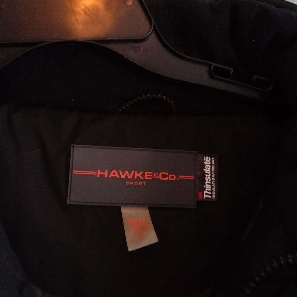 Hawke & Co Sport Mens Black Full Zip‎ Insulated Winter Jacket Thinsulate Hooded